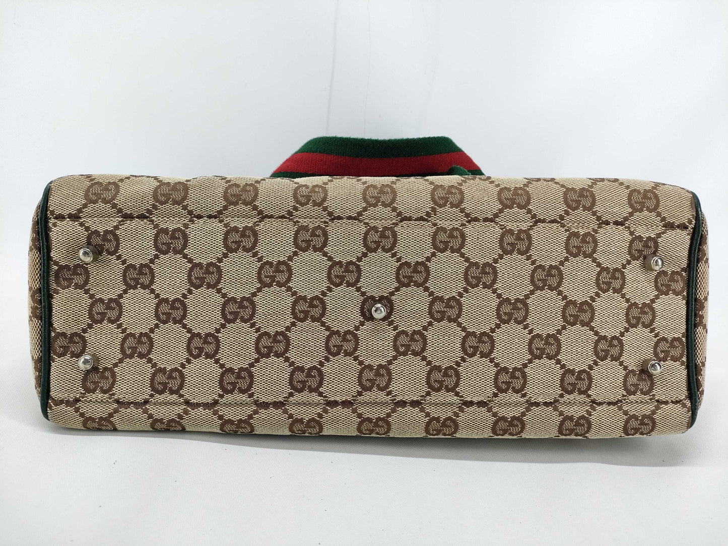 GUCCI GG Canvas Sherry Line Tote Bag Handbag Handbag