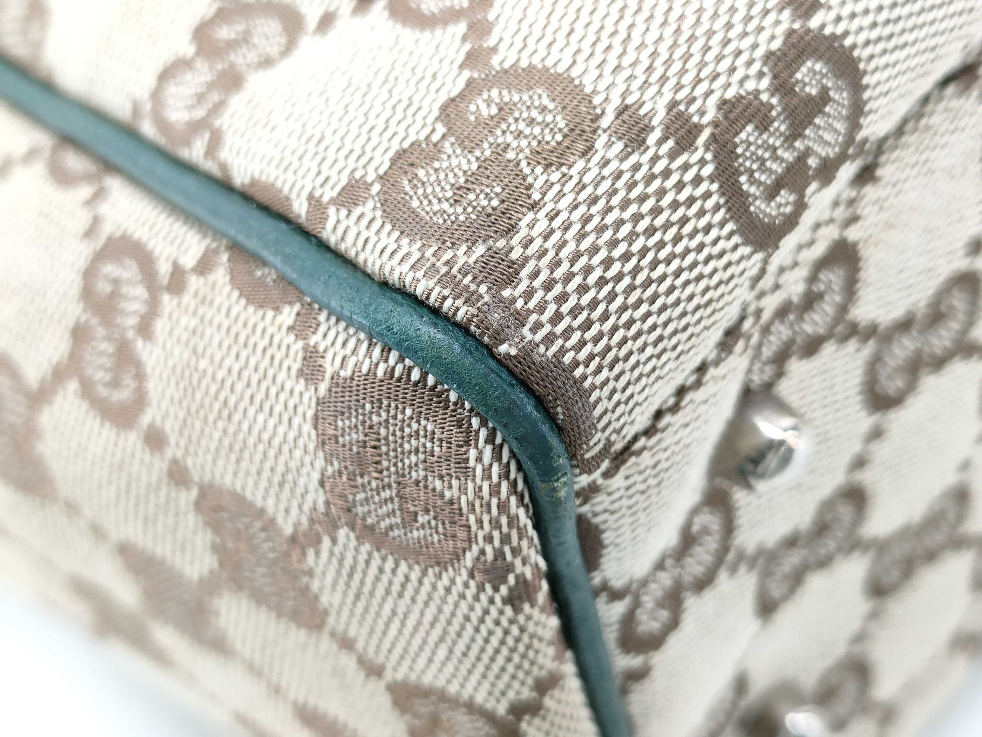 GUCCI GG Canvas Sherry Line Tote Bag Handbag Handbag