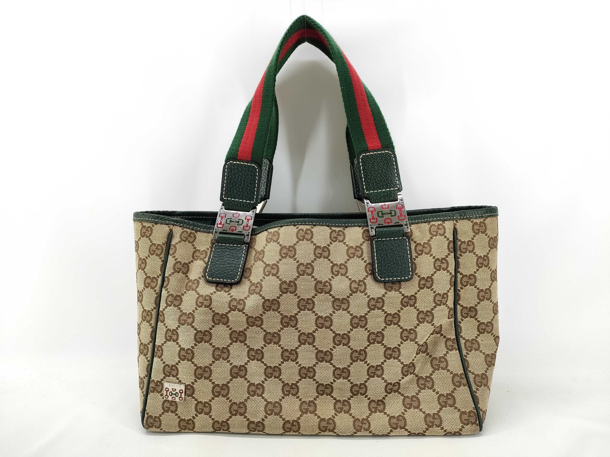GUCCI GG Canvas Sherry Line Tote Bag Handbag Handbag