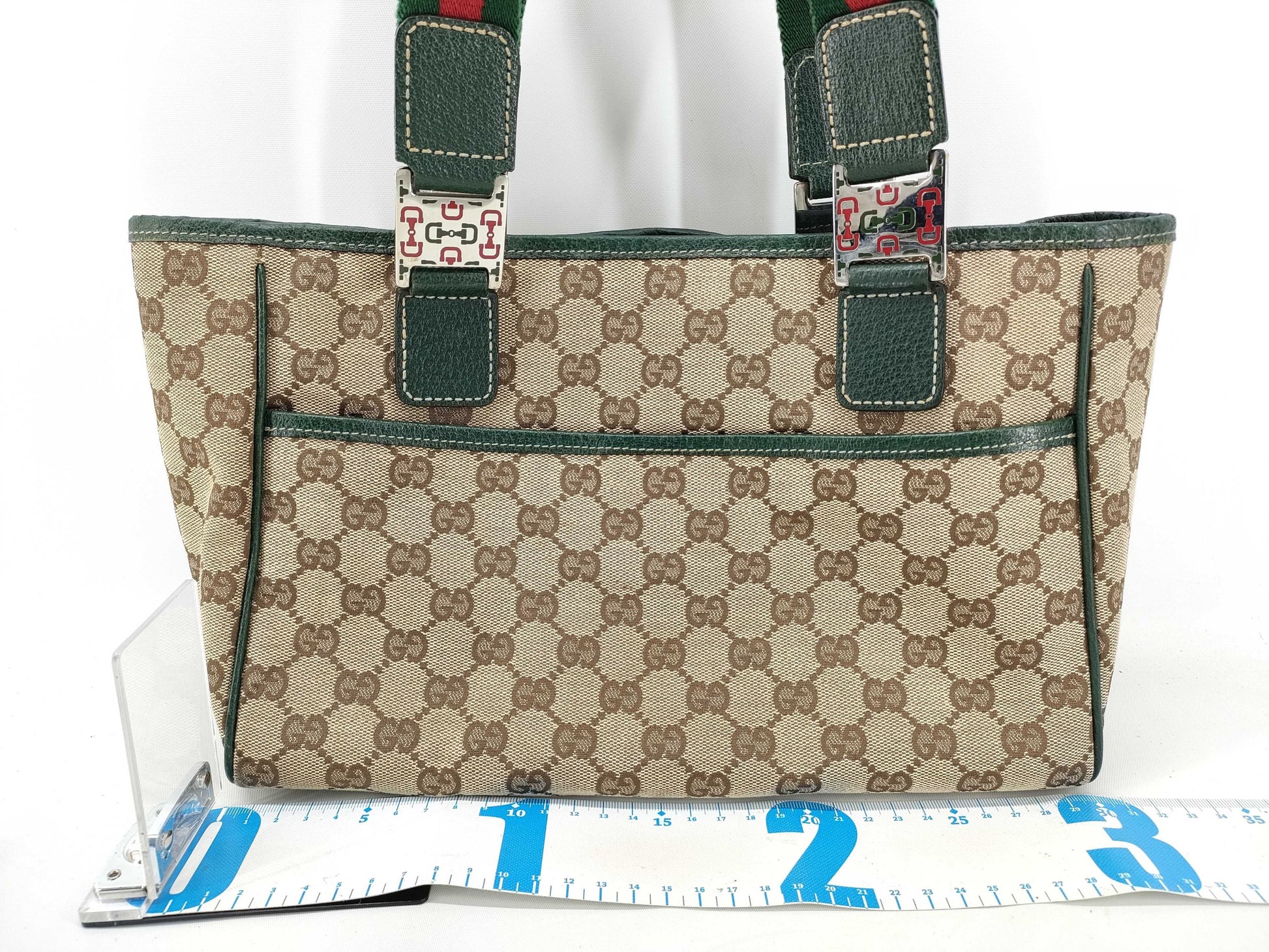 GUCCI GG Canvas Sherry Line Tote Bag Handbag Handbag