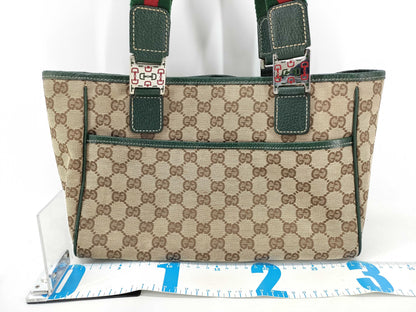 GUCCI GG Canvas Sherry Line Tote Bag Handbag Handbag