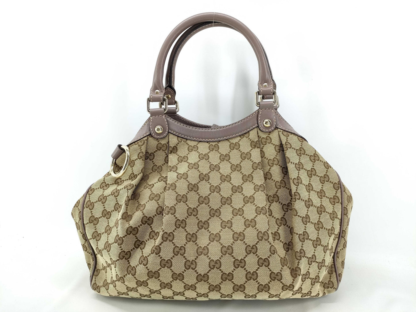 GUCCI GG Canvas Sukey Handbag GG Canvas Leather 211944 Handbag