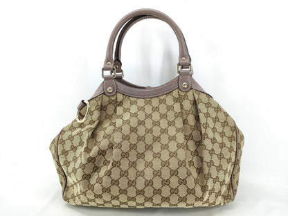 GUCCI GG Canvas Sukey Handbag GG Canvas Leather 211944 Handbag
