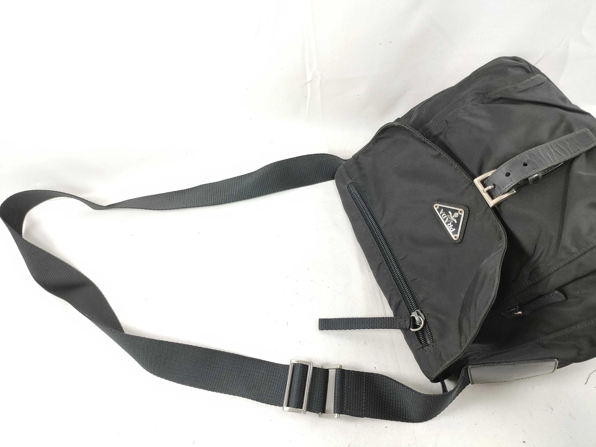 PRADA PRADA Prada Shoulder Bag with Triangle Logo, Black