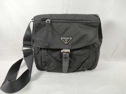 PRADA PRADA Prada Shoulder Bag with Triangle Logo, Black