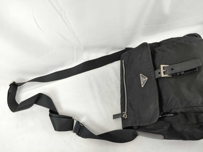 PRADA PRADA Prada Shoulder Bag with Triangle Logo, Black