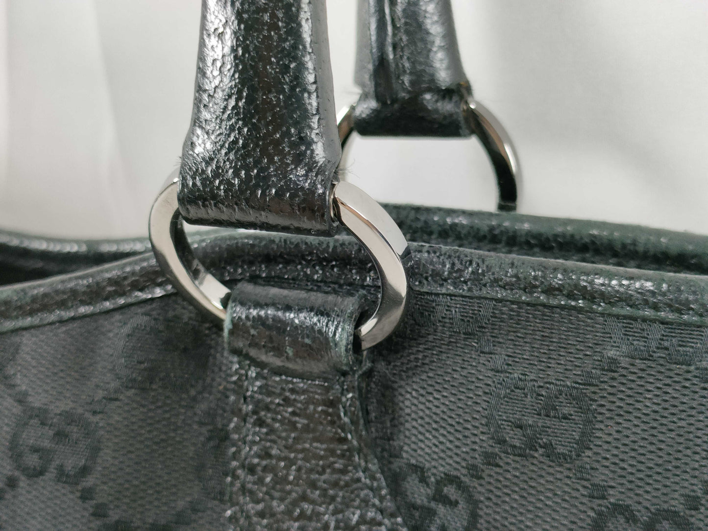 GUCCI GUCCI Gucci GG Canvas Tote Bag Black Handbag