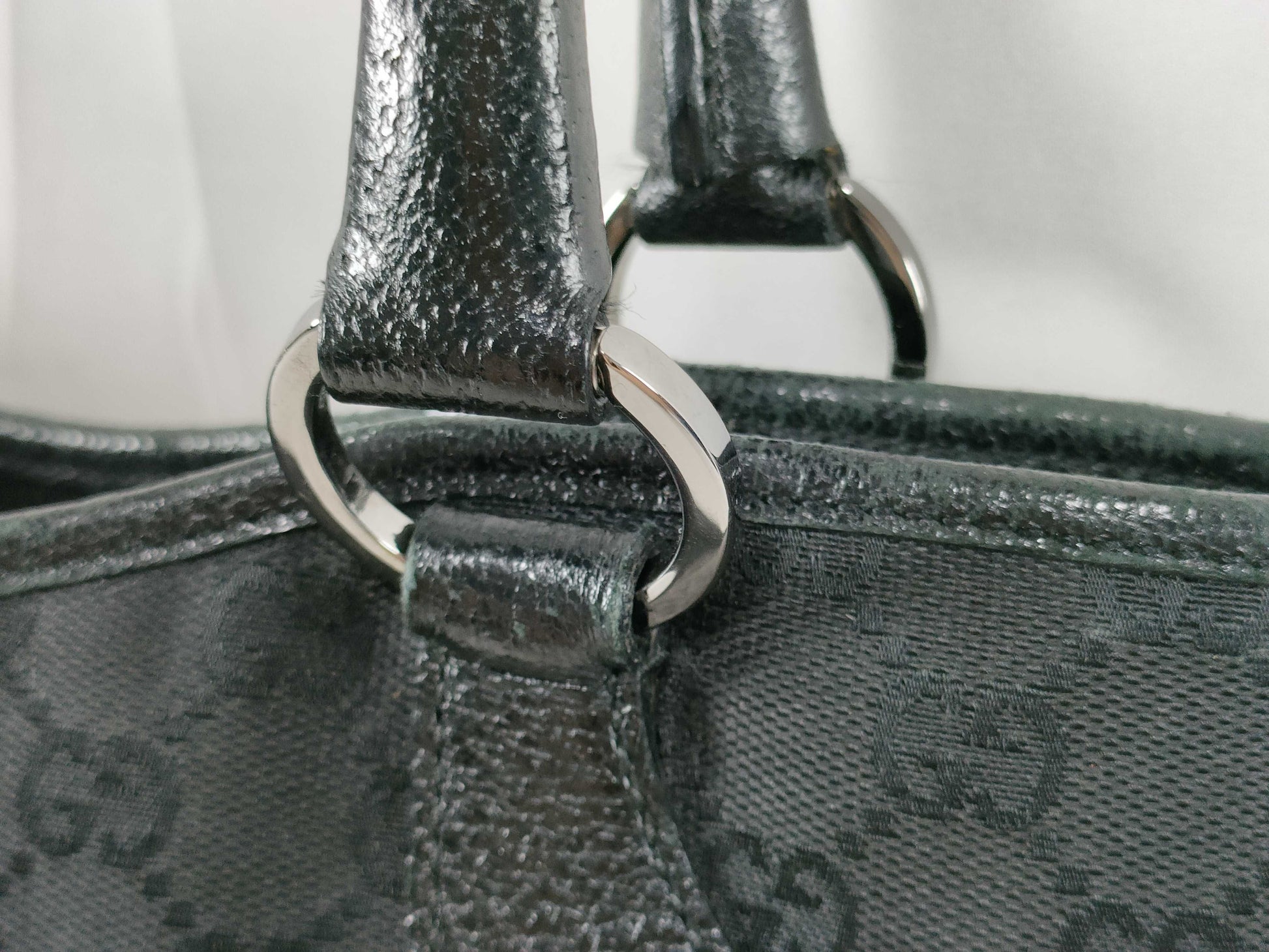 GUCCI GUCCI Gucci GG Canvas Tote Bag Black Handbag