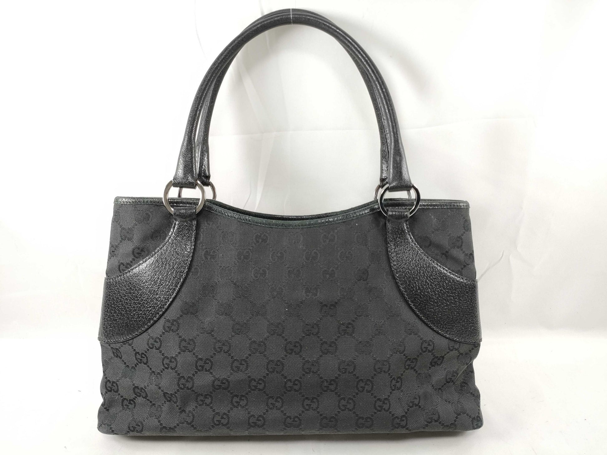 GUCCI GUCCI Gucci GG Canvas Tote Bag Black Handbag