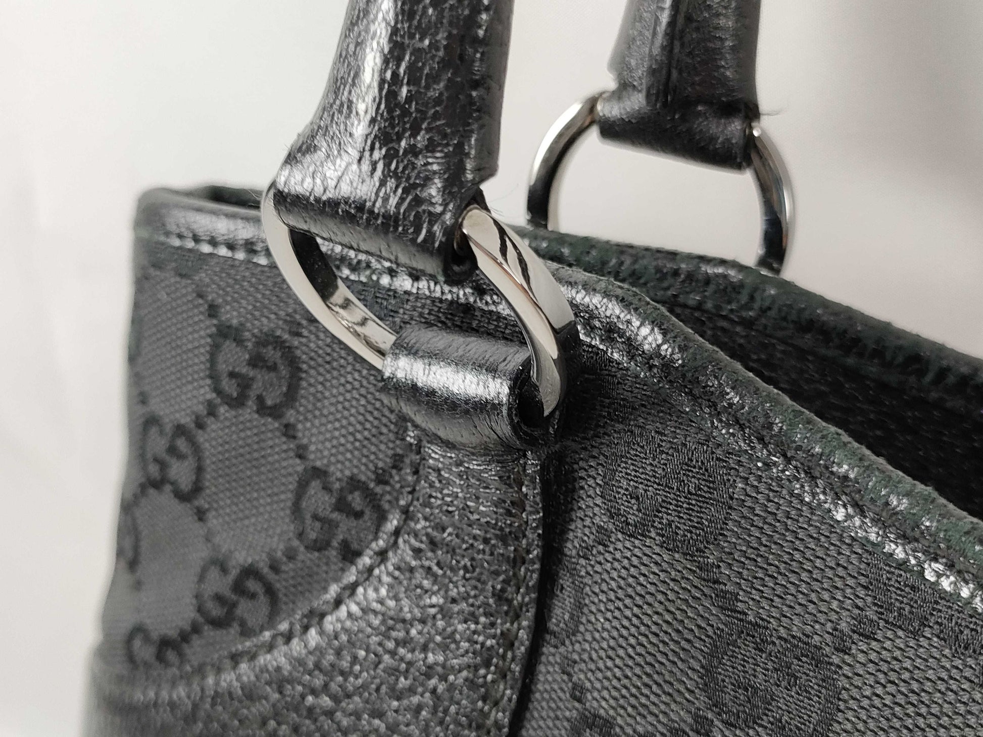 GUCCI GUCCI Gucci GG Canvas Tote Bag Black Handbag