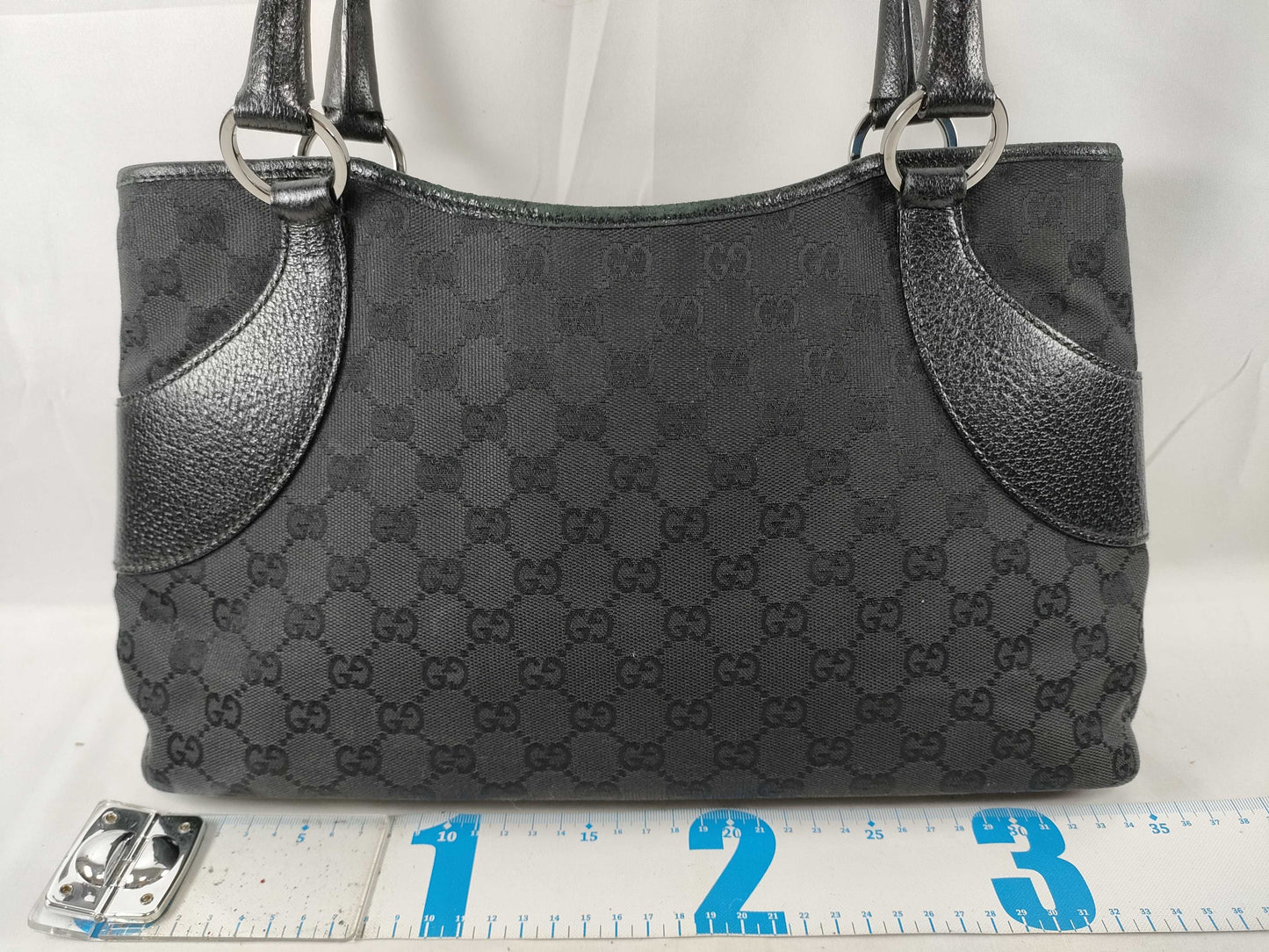 GUCCI GUCCI Gucci GG Canvas Tote Bag Black Handbag