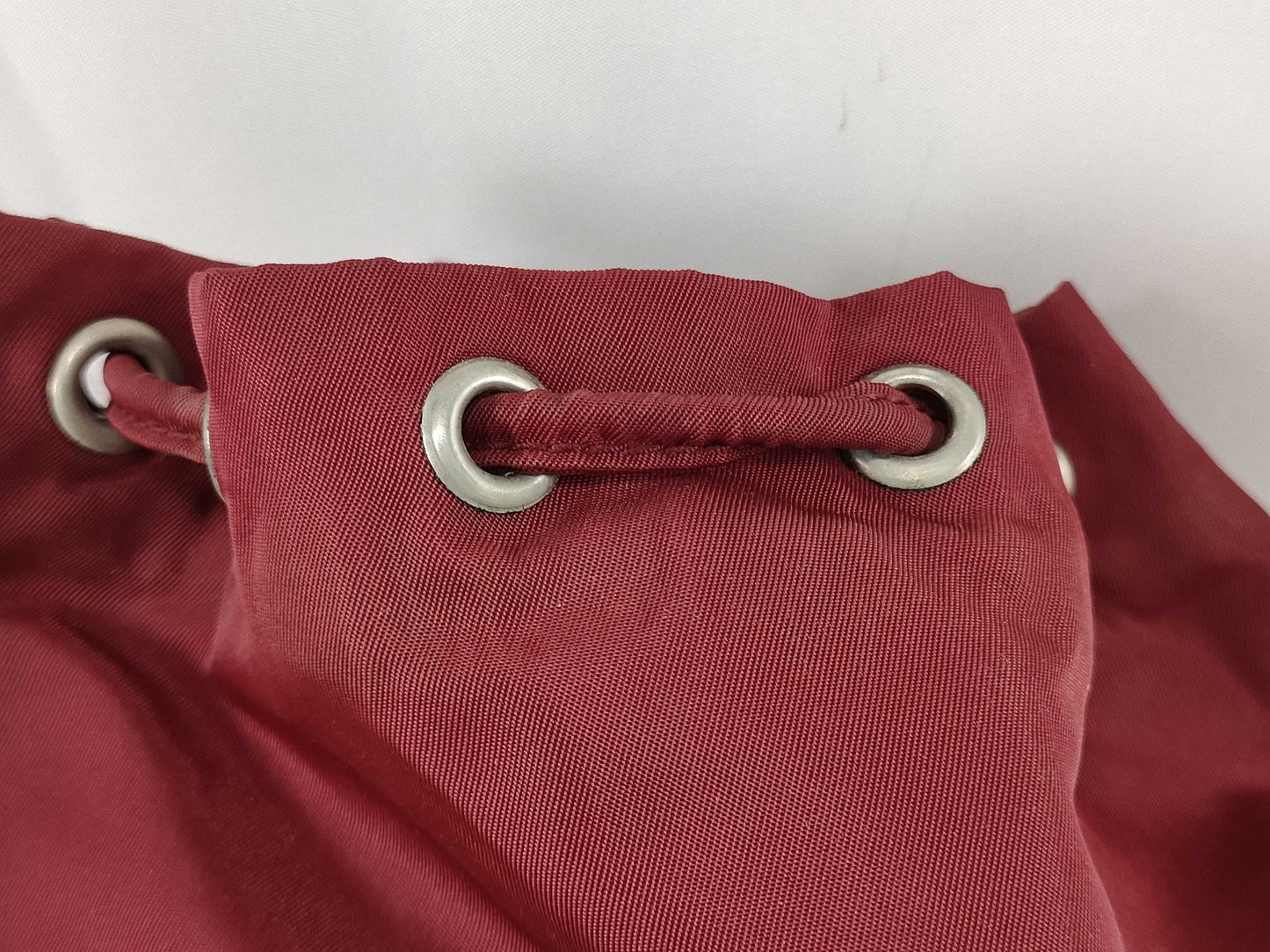 PRADA PRADA Prada Drawstring Pouch with Triangular Logo Plate, Red