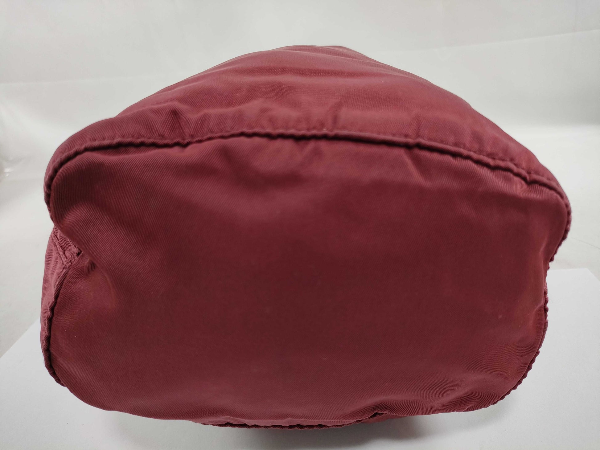 PRADA PRADA Prada Drawstring Pouch with Triangular Logo Plate, Red