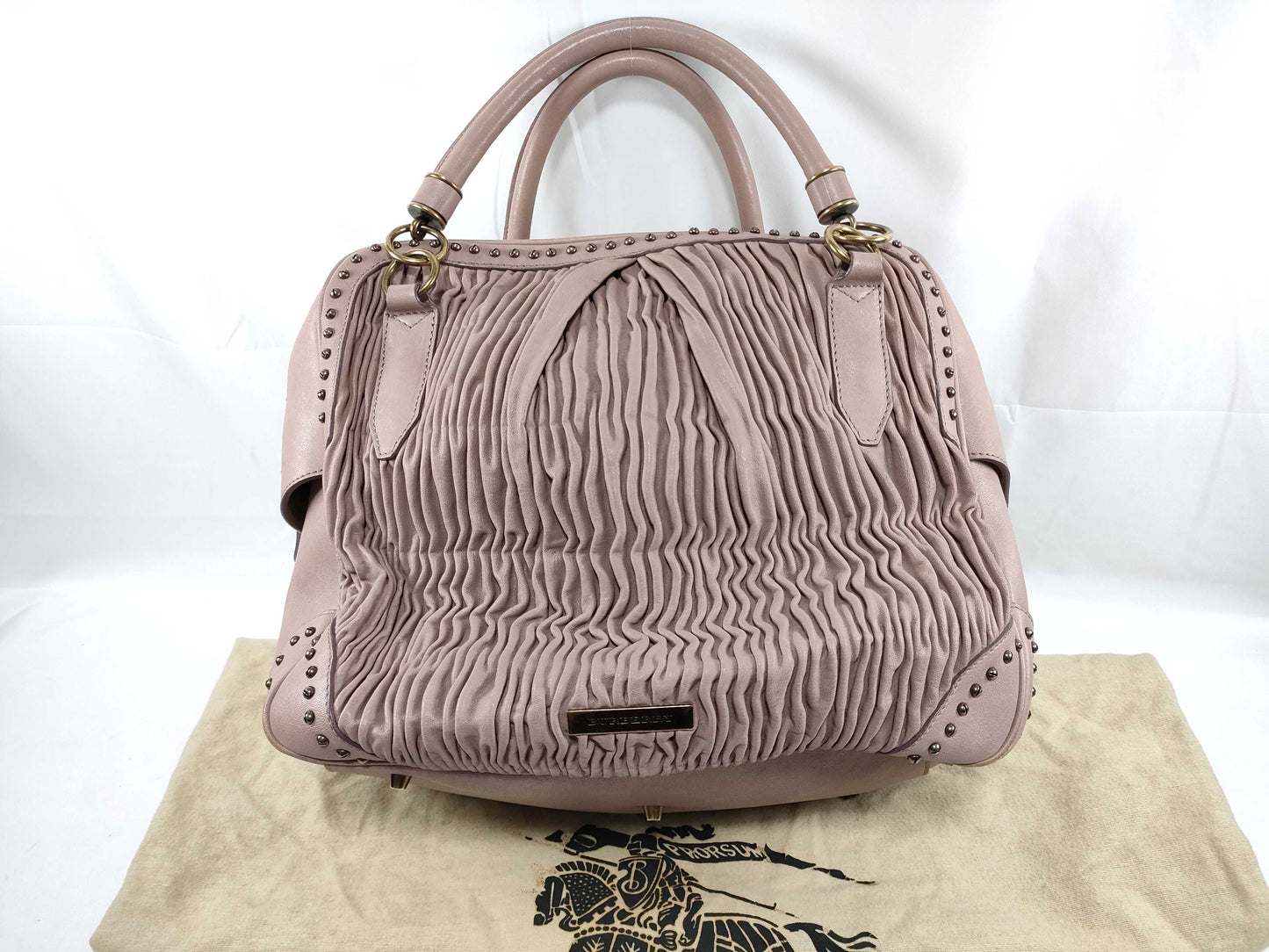 BURBERRY Tote Bag with Gathered Studs and Handbag