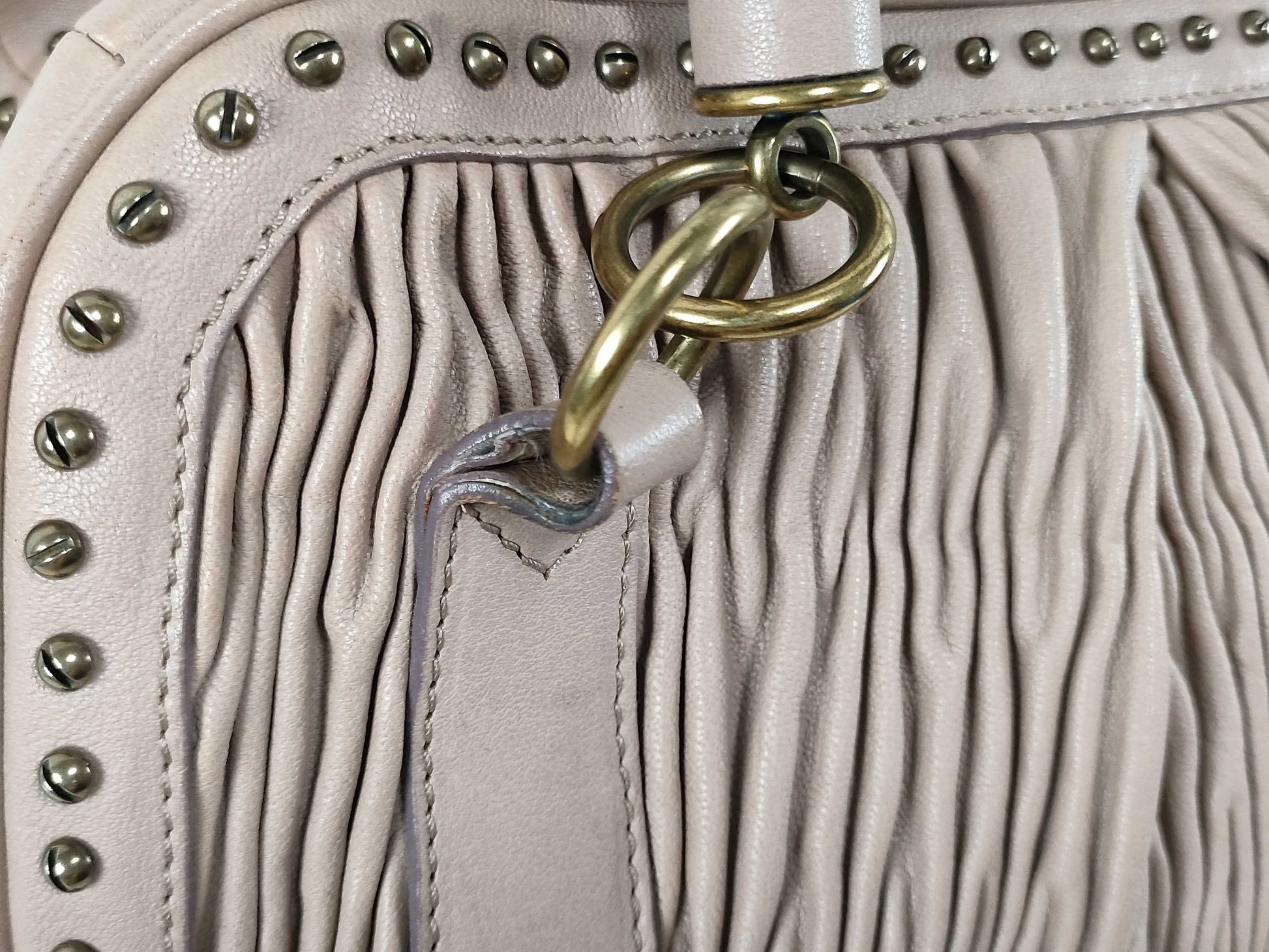 BURBERRY Tote Bag with Gathered Studs and Handbag