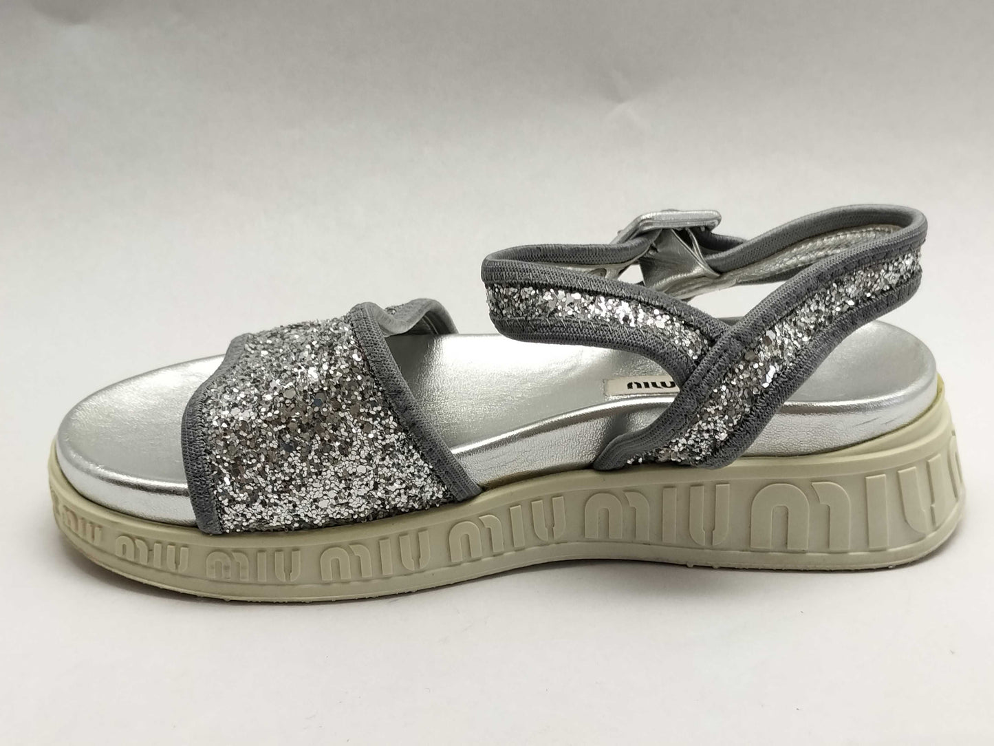 Miu Miu MIU MIU Sport Sandals Glitter Logo Sole Size 36 Platform Logo Sandals