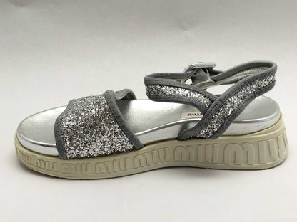 Miu Miu MIU MIU Sport Sandals Glitter Logo Sole Size 36 Platform Logo Sandals
