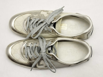 GUCCI GG GUCCI Sneakers Interlocking GG Pattern Canvas Silver Size 36 Sneakers