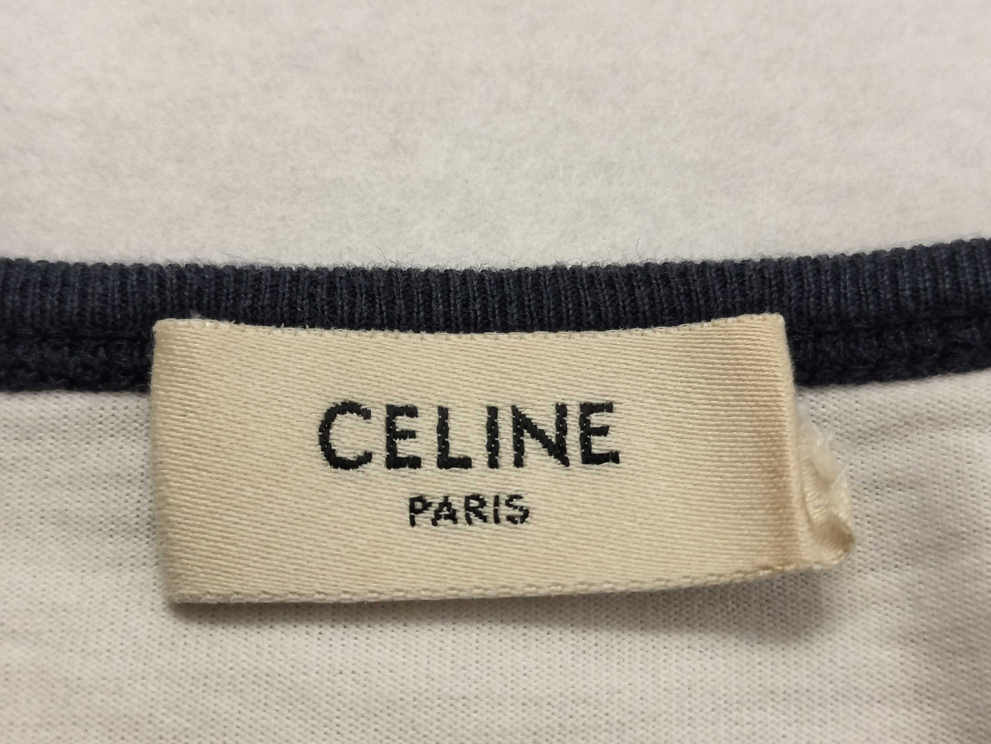 CELINE Current T-shirt Triomphe Logo Two-tone Classic T-shirt