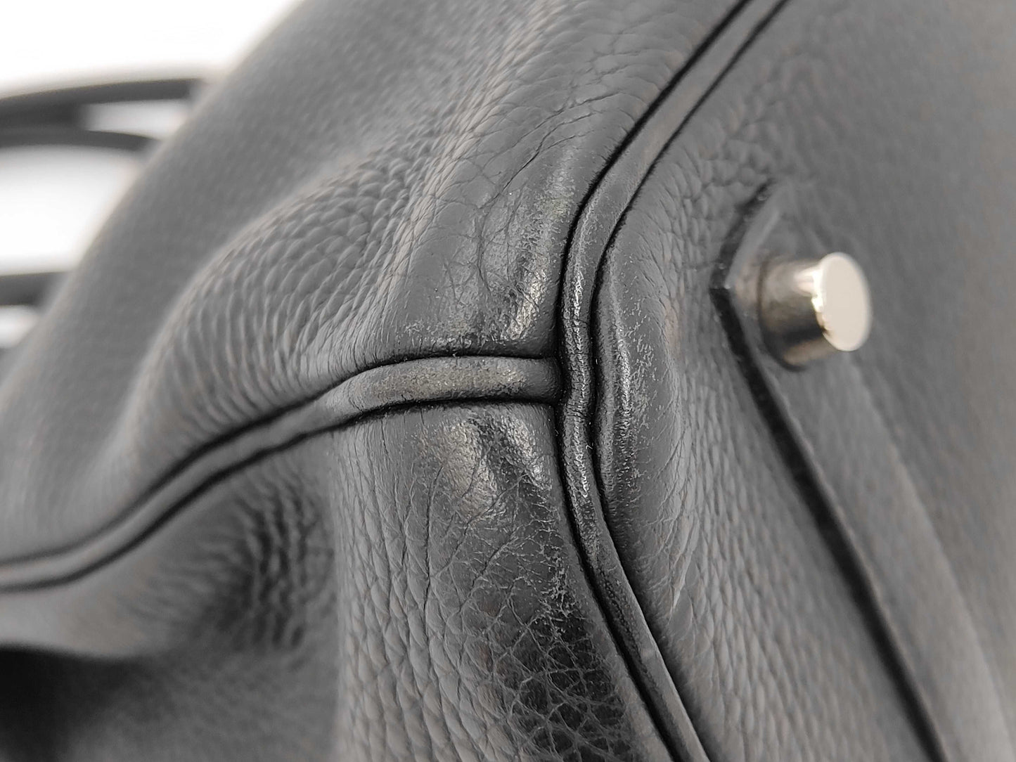 HERMES Birkin 35 Taurillon Black with Silver Hardware Handbag