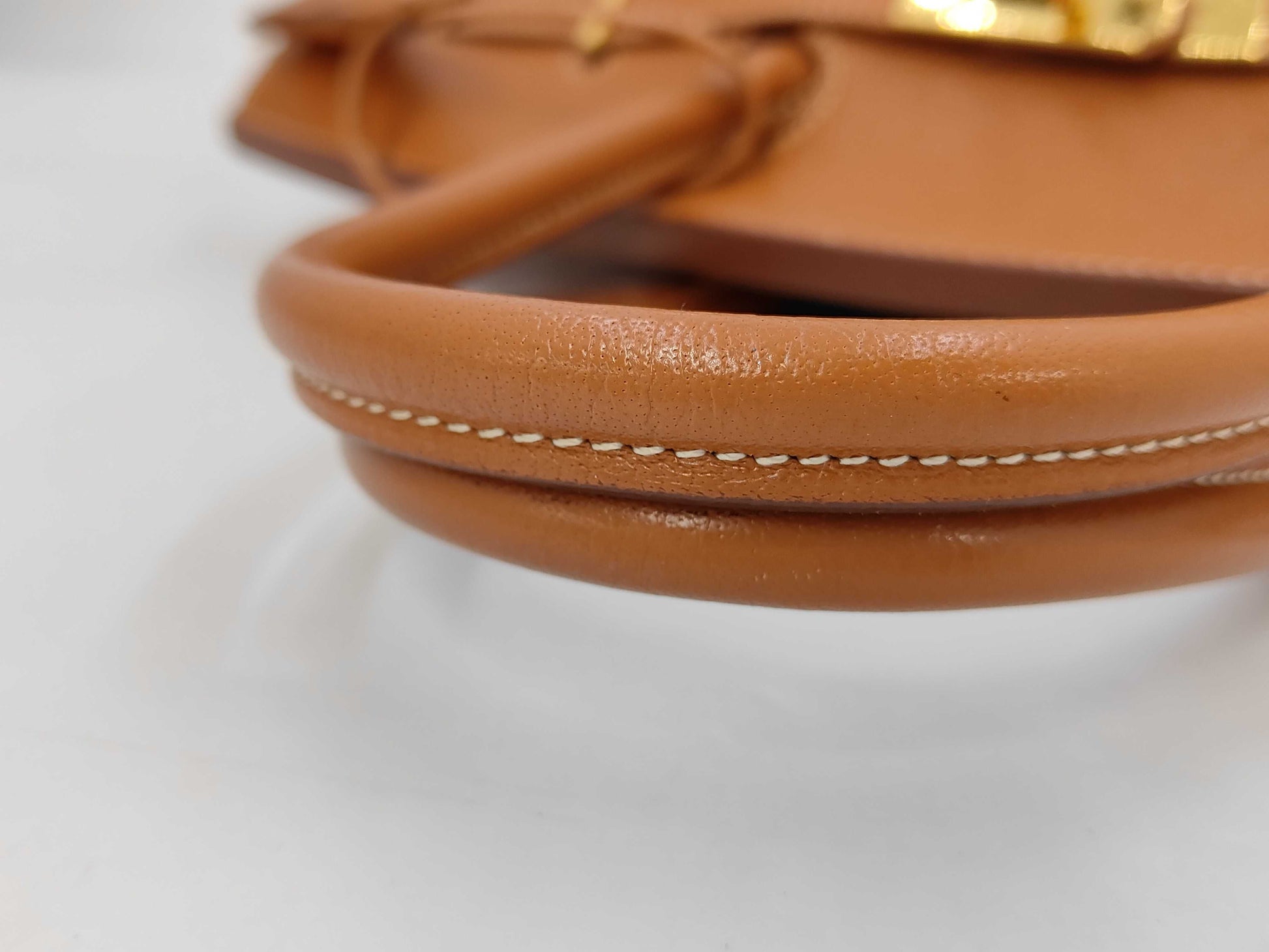 HERMES Birkin 35 Ardennes Gold Handbag with Gold Hardware