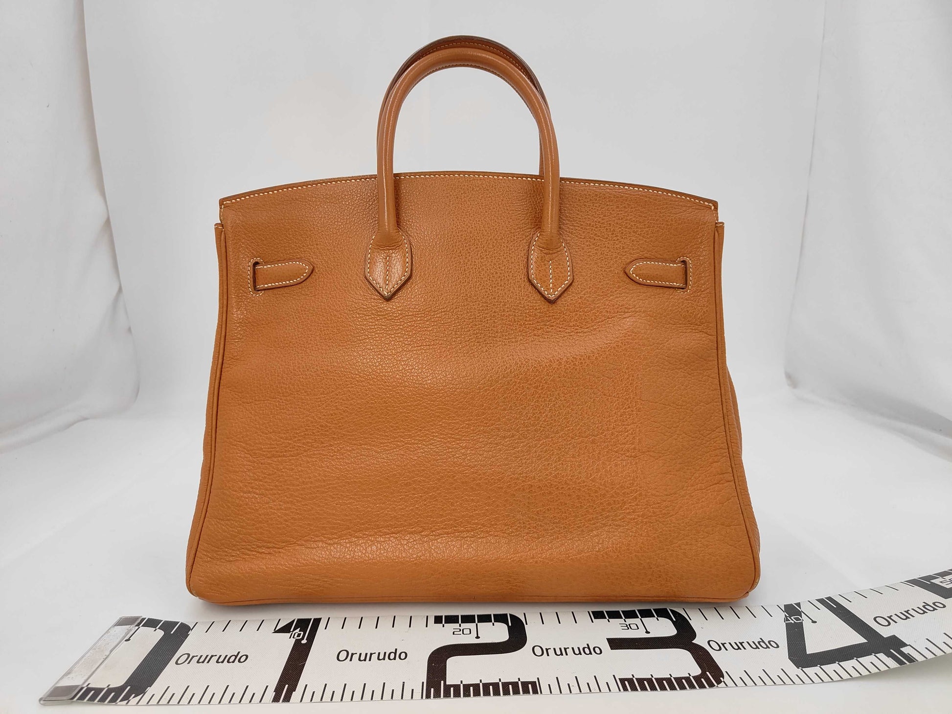 HERMES Birkin 35 Ardennes Gold Handbag with Gold Hardware