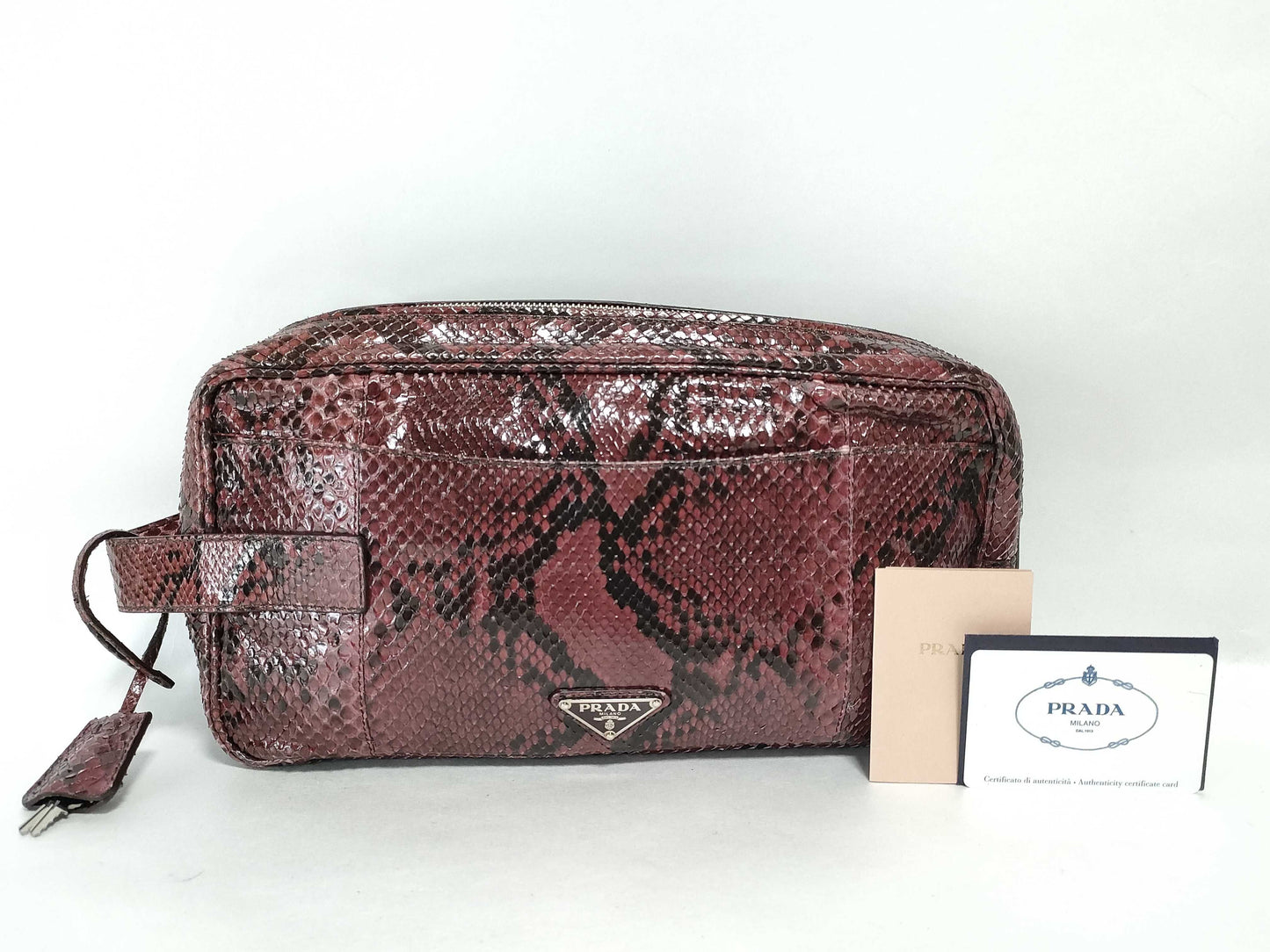 PRADA Prada Python Triangle Logo Bag Handbag