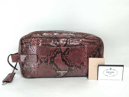 PRADA Prada Python Triangle Logo Bag Handbag