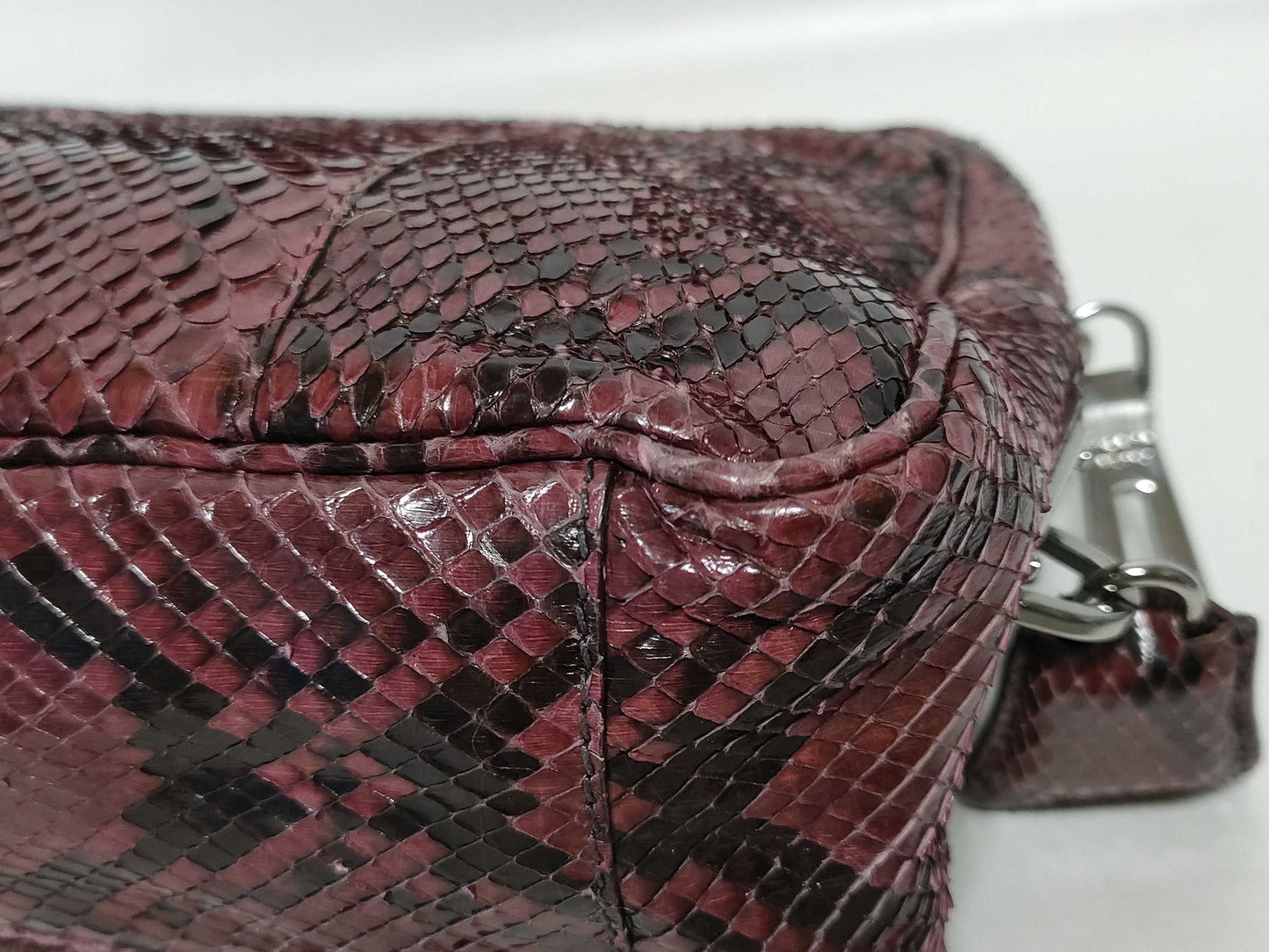 PRADA Prada Python Triangle Logo Bag Handbag