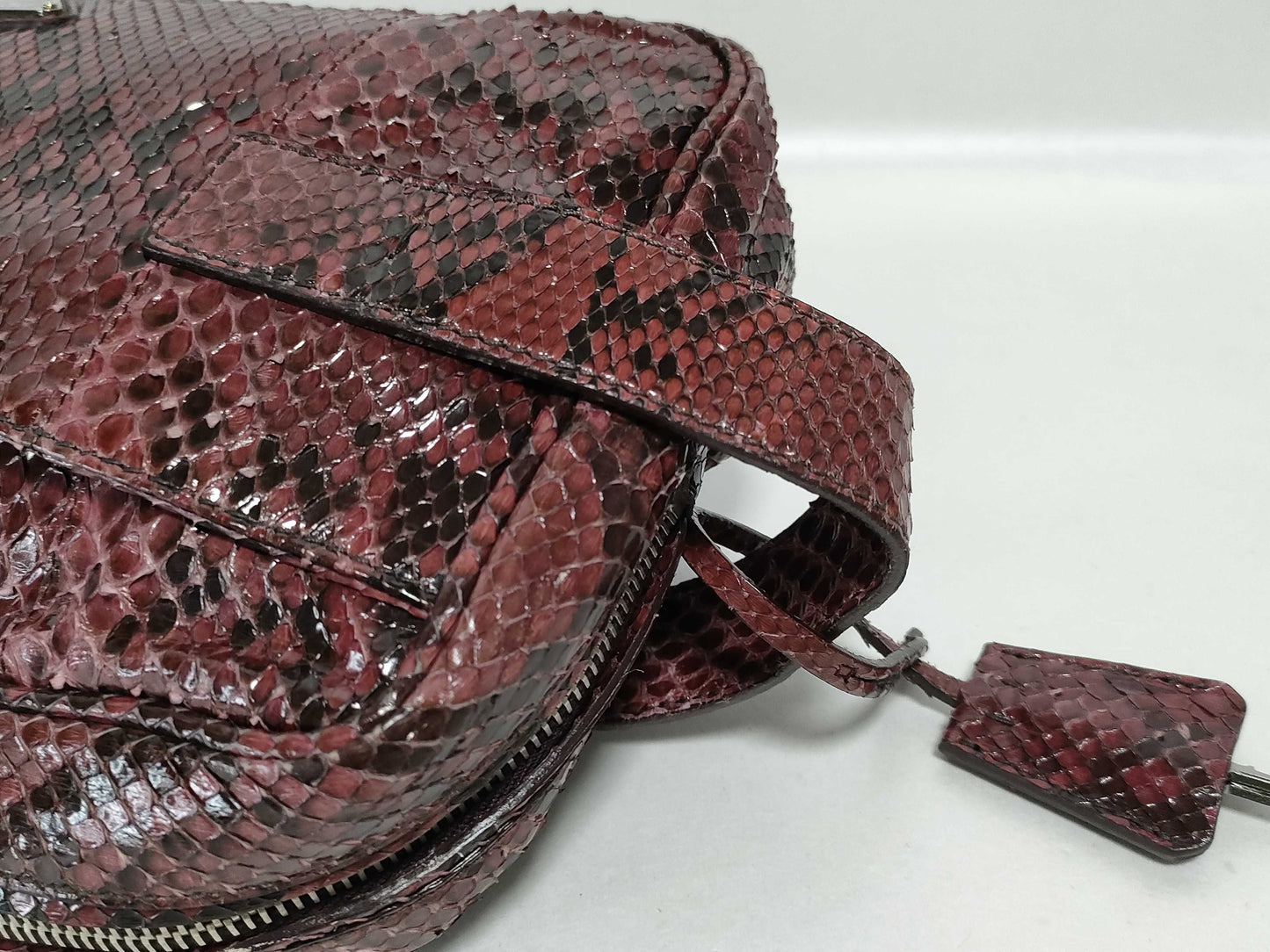 PRADA Prada Python Triangle Logo Bag Handbag