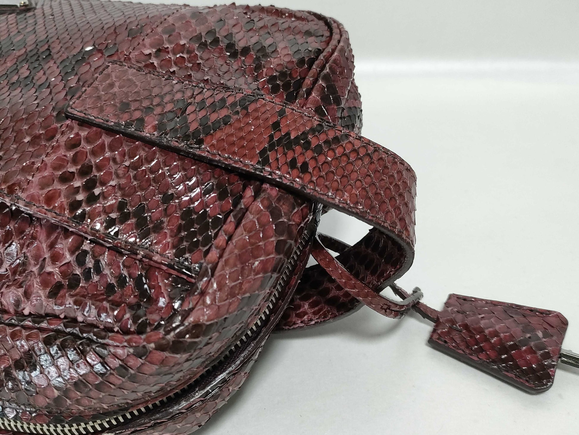 PRADA Prada Python Triangle Logo Bag Handbag