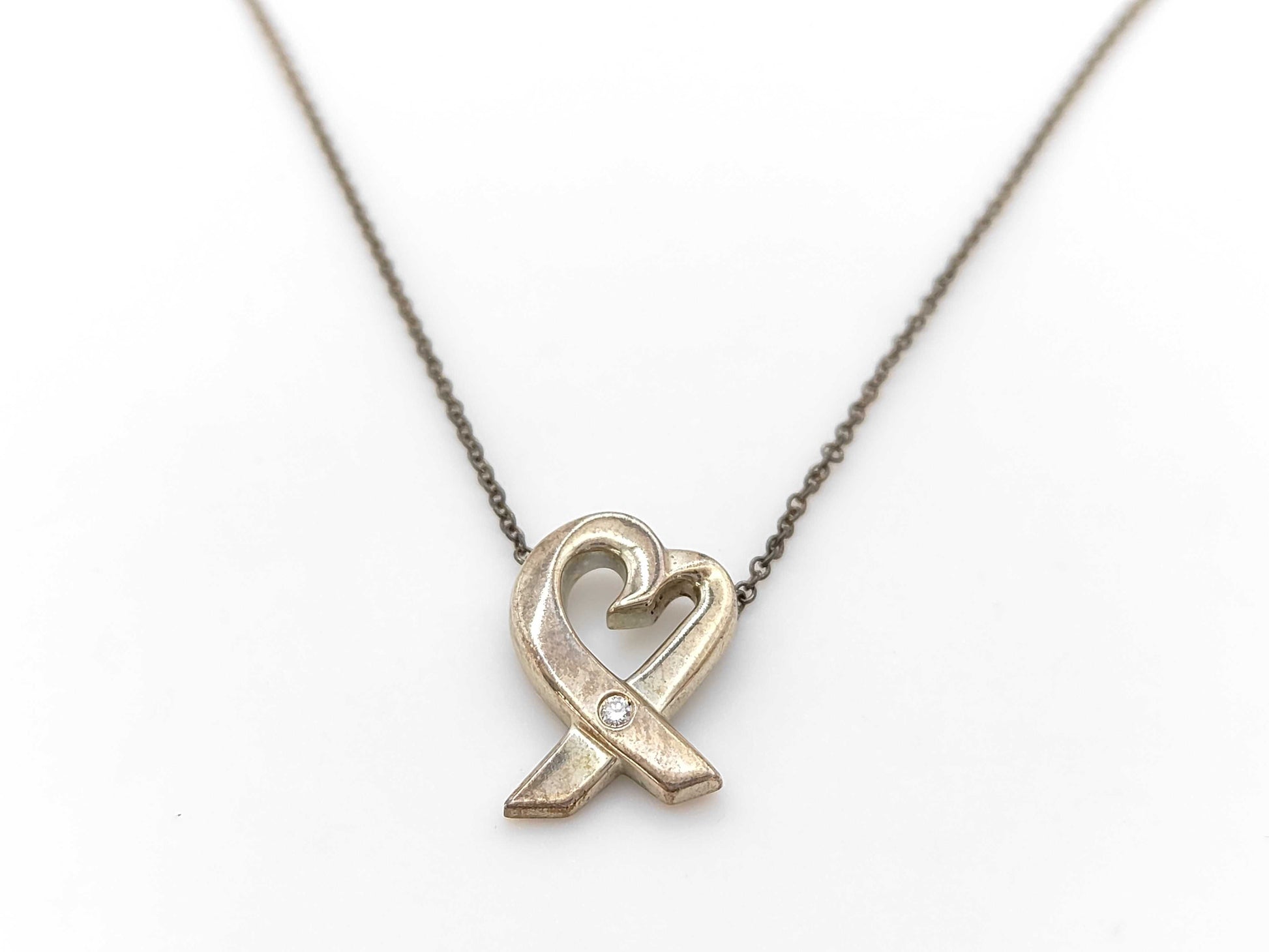 Tiffany & Co. Tiffany SV925 Loving Heart NC 1P Diamond Necklace