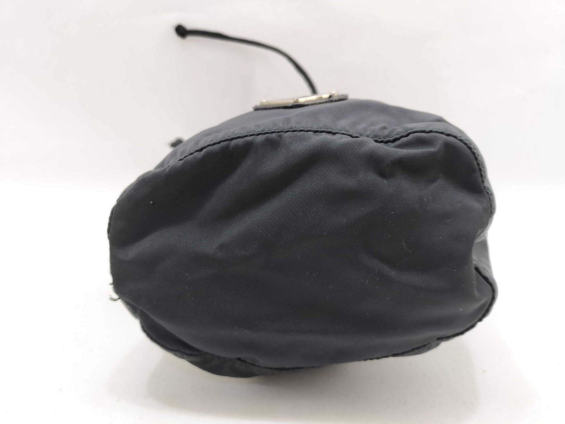 PRADA Nylon Prada Triangle Logo Nylon Drawstring Tessuto Bag Pouch