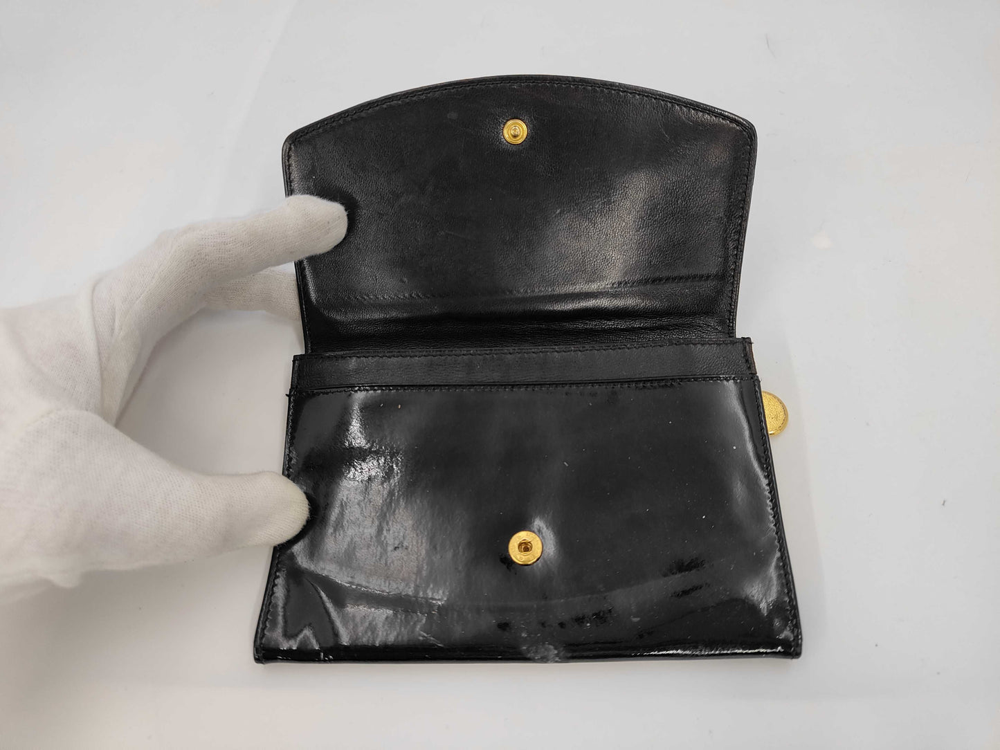 CHANEL Patent Enamel Coco Mark Long Wallet