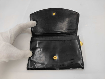 CHANEL Patent Enamel Coco Mark Long Wallet