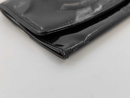 CHANEL Patent Enamel Coco Mark Long Wallet