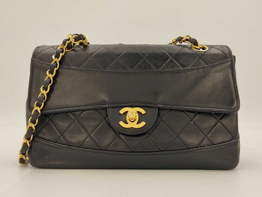 CHANEL CHANEL Design Stitch Matelasse Shoulder Bag Black