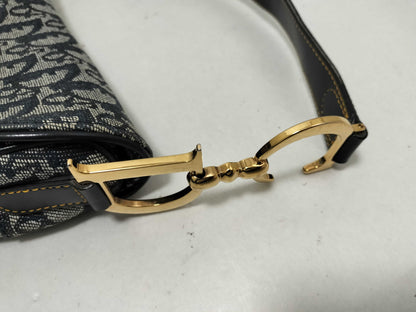 Dior Trotter Saddle Bag, One-Shoulder Bag, Trotter Canvas, Navy Blue