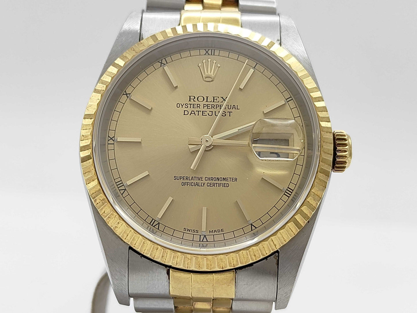 ROLEX 16233 P237670 Champagne Dial Jubilee Bracelet Men's Watch