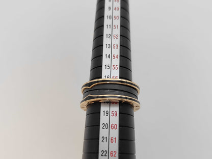 BVLGARI B.zero1 #58 Black Ceramic PG Au750 8.3g Ring 