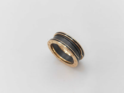 BVLGARI B.zero1 #58 Black Ceramic PG Au750 8.3g Ring 