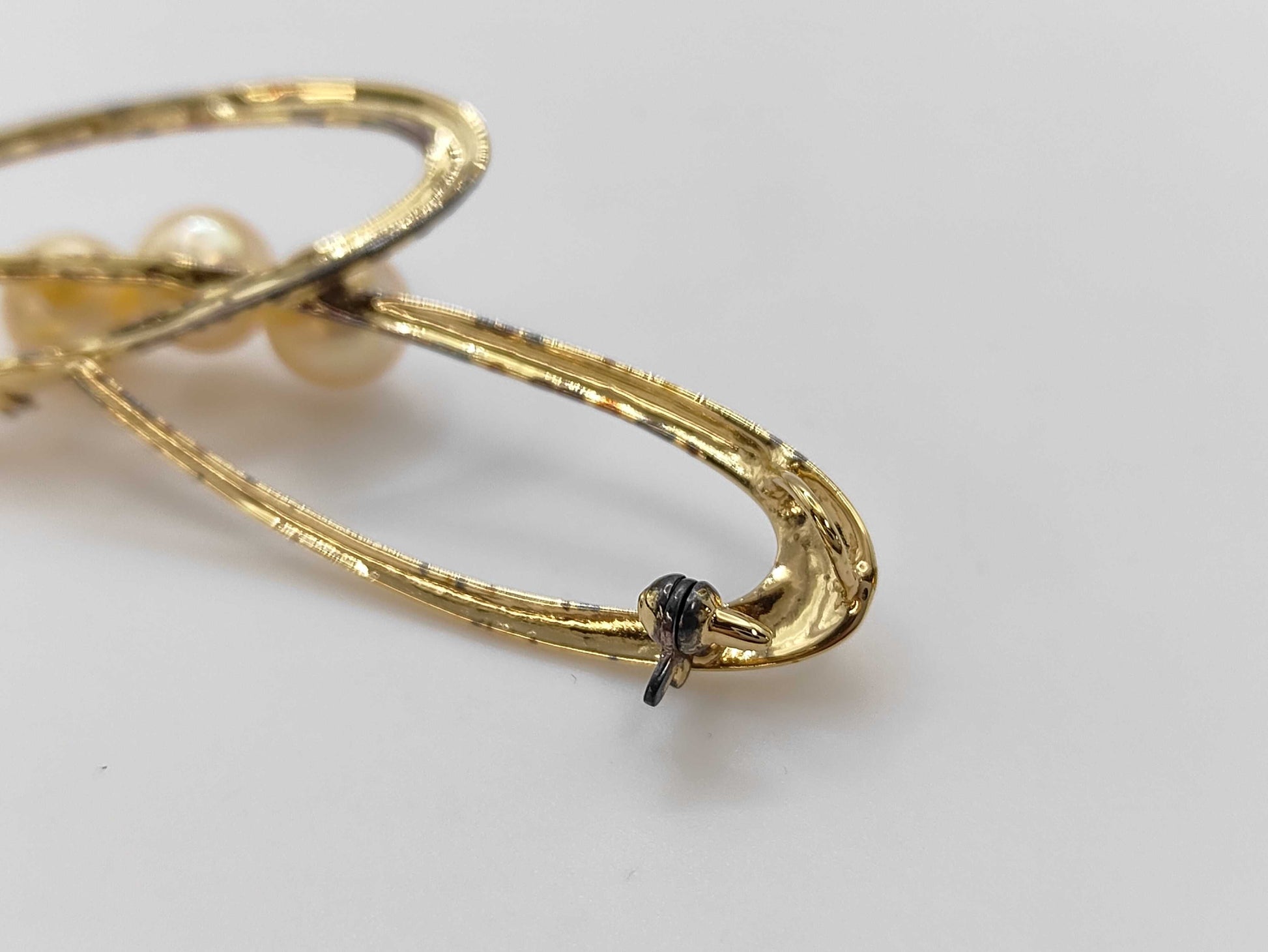 Accessory wink pearl silver engraved brooch Akoya pearl brooch