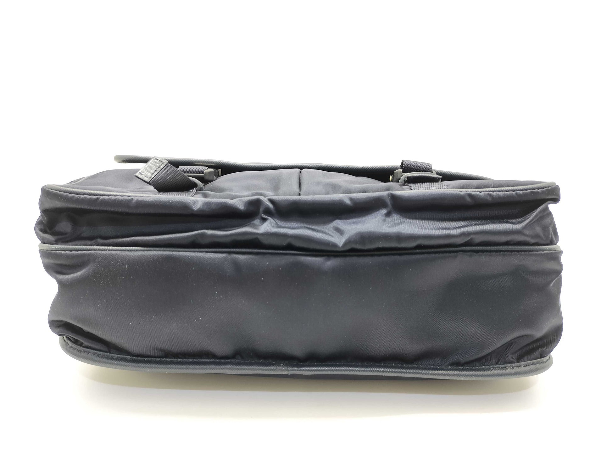 PRADA Nylon Messenger Bag, Tessuto, Double Pocket, Nylon, Black, Shoulder Bag