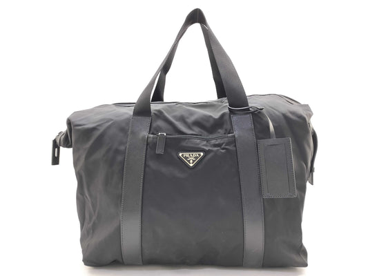 PRADA Nylon Prada Saffiano x Tessuto Nylon x Leather Boston Bag Black Boston Bag Boston Bag