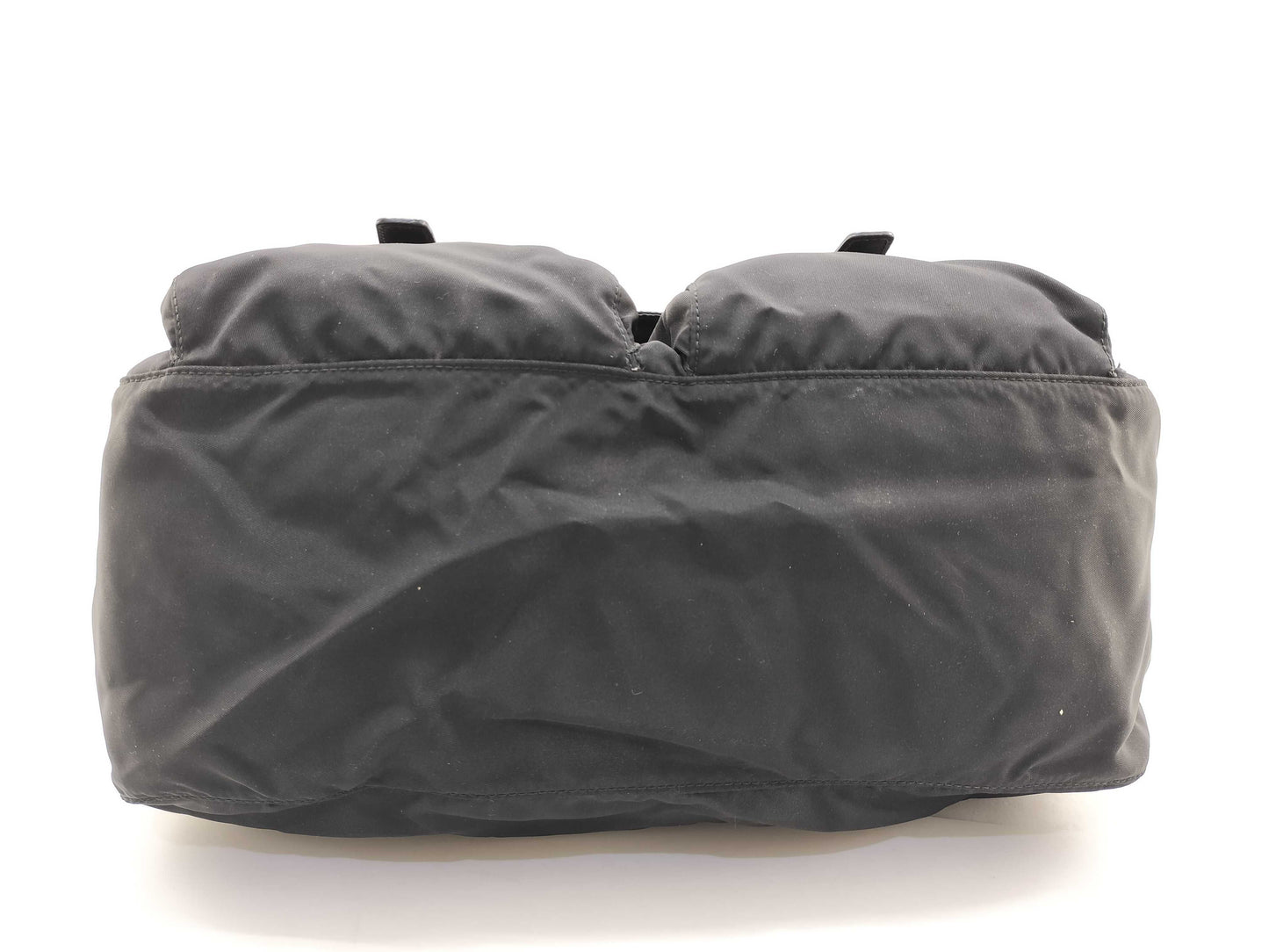 PRADA Nylon Messenger Bag with Double Pockets, Tessuto, Black Nylon Shoulder Bag