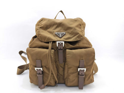 PRADA Nylon PRADA Nylon Triangle Plate Backpack Brandy Backpack