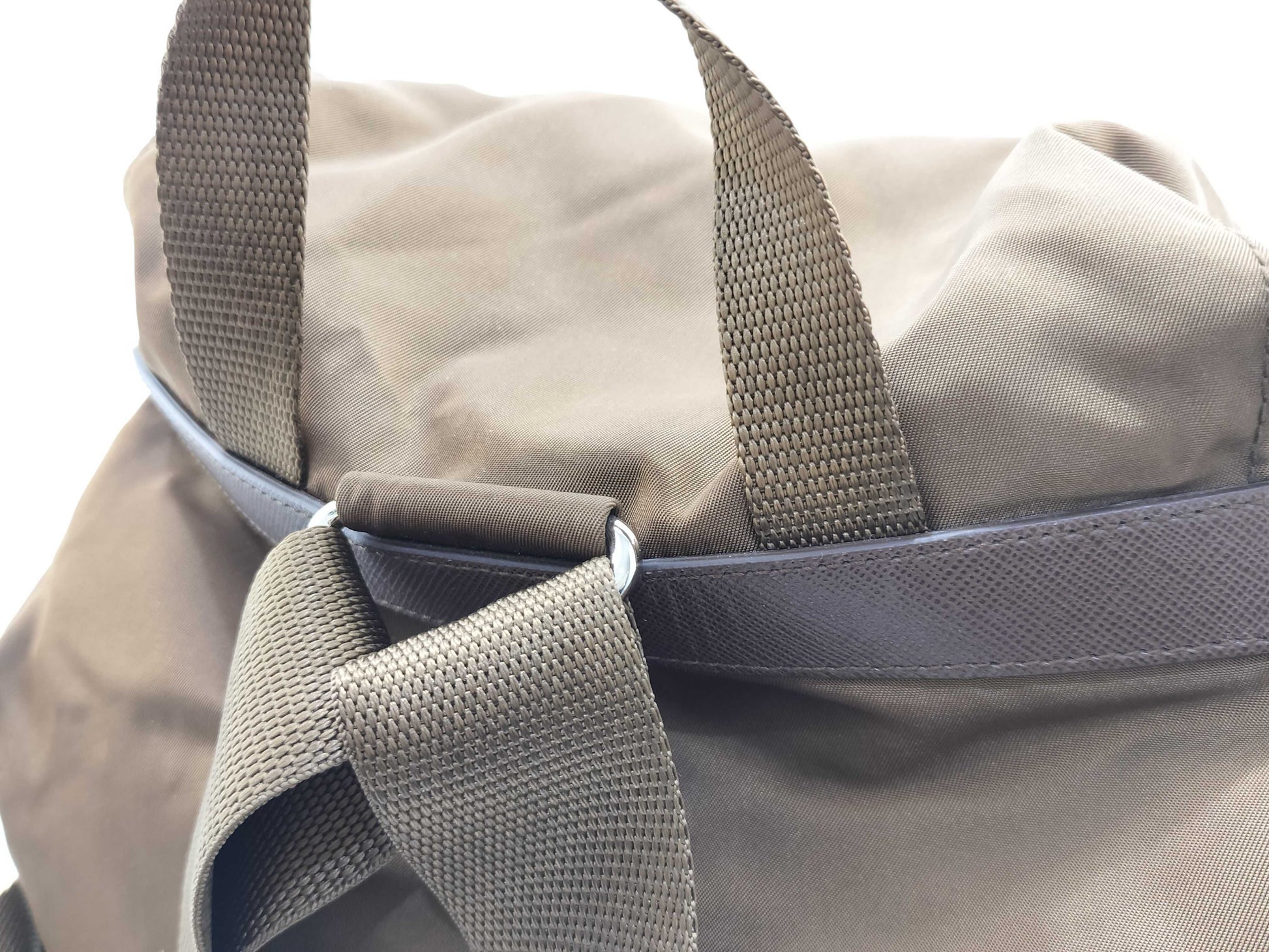 PRADA Nylon PRADA Nylon Triangle Plate Backpack Brandy Backpack