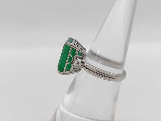 E5.35ct D0.18ct Pt900 6.9g Ring 