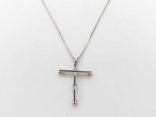 Damiani Cross Diamond Necklace in WG 750, 6.7g 
