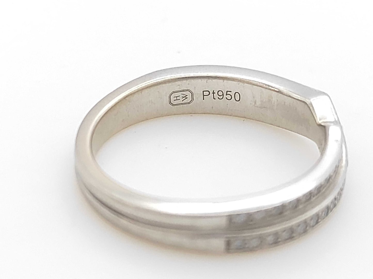 HARRY WINSTON Trist Two-Row Diamond Pt950 4.6g Ring 